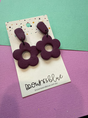 Plum Bloom Clay Dangles