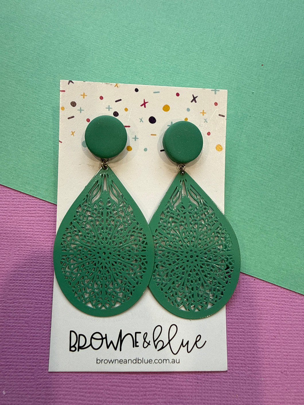 Teal Detailed Dangles
