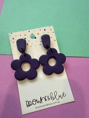 Purple Bloom Clay Dangles