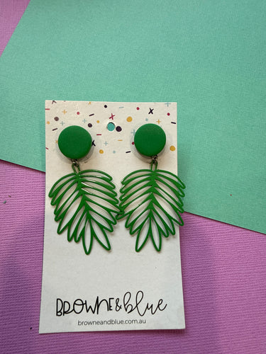 Green Palm Detailed Dangles