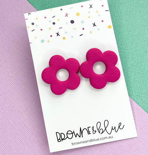 Magenta Bloom Studs