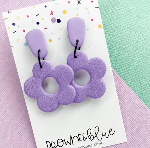 Lilac Bloom Clay Dangles