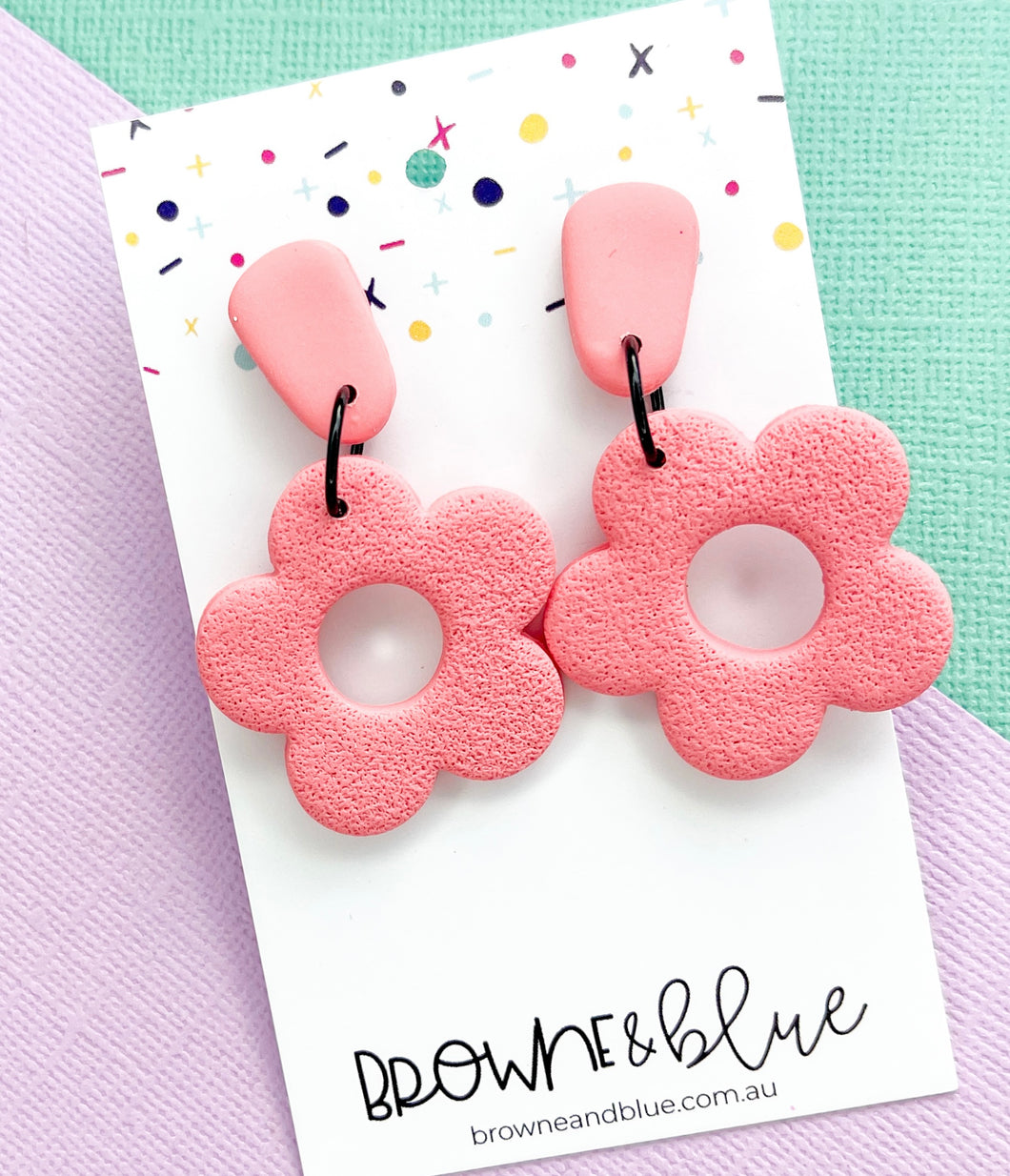 Peach Bloom Clay Dangles