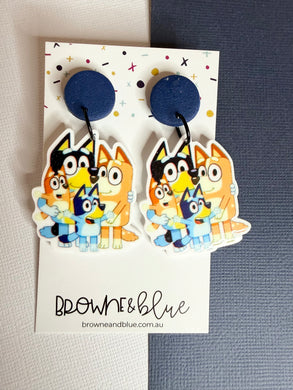 Blue Heeler Family Acrylic Dangles