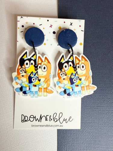 Blue Heeler Family Acrylic Dangles