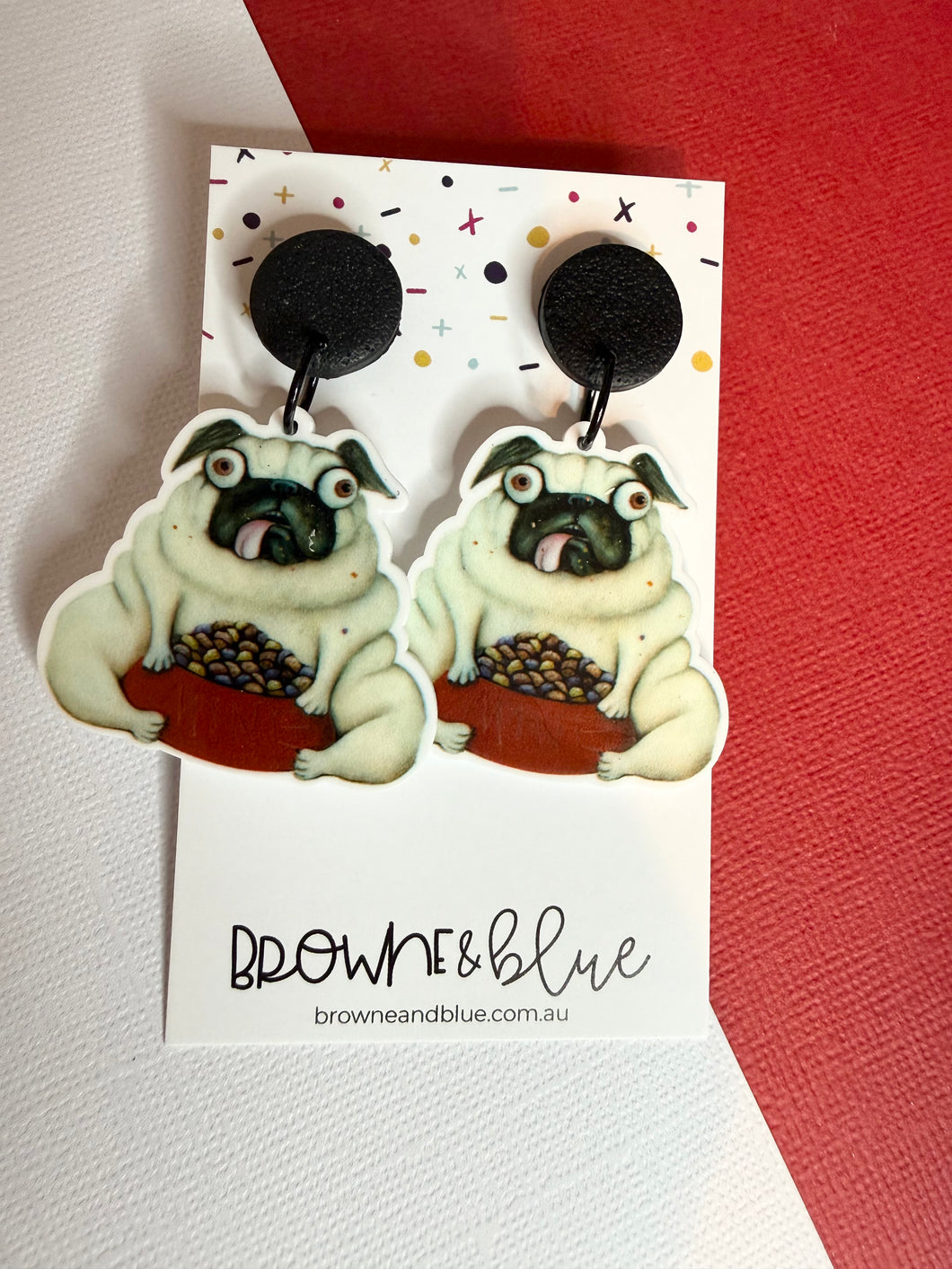 Everyone favourite Cheeky Pug Acrylic Dangles