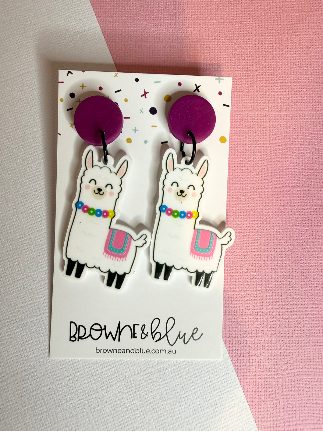Cute Llama Acrylic Dangles