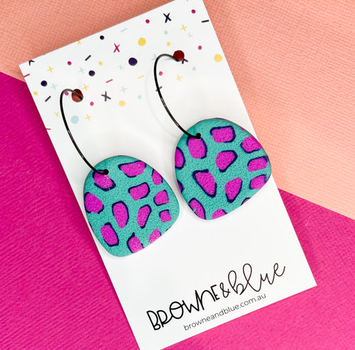 Bright Leopard Hoops
