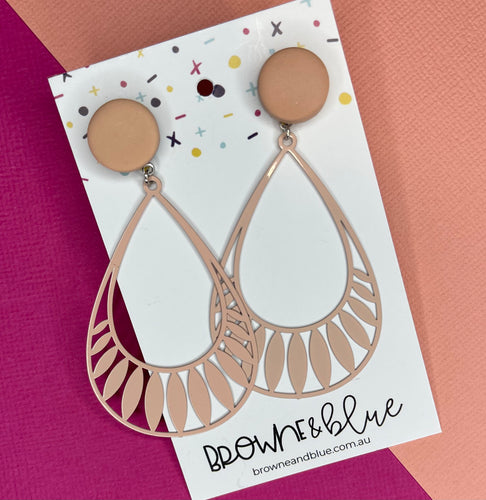 Soft Peachy Pink Detailed Dangles
