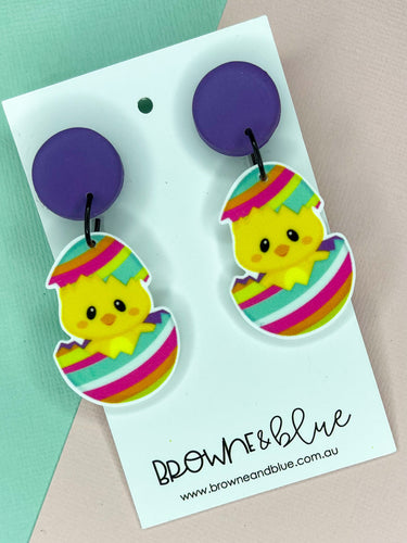 NEW EASTER Chick In Egg Dangles