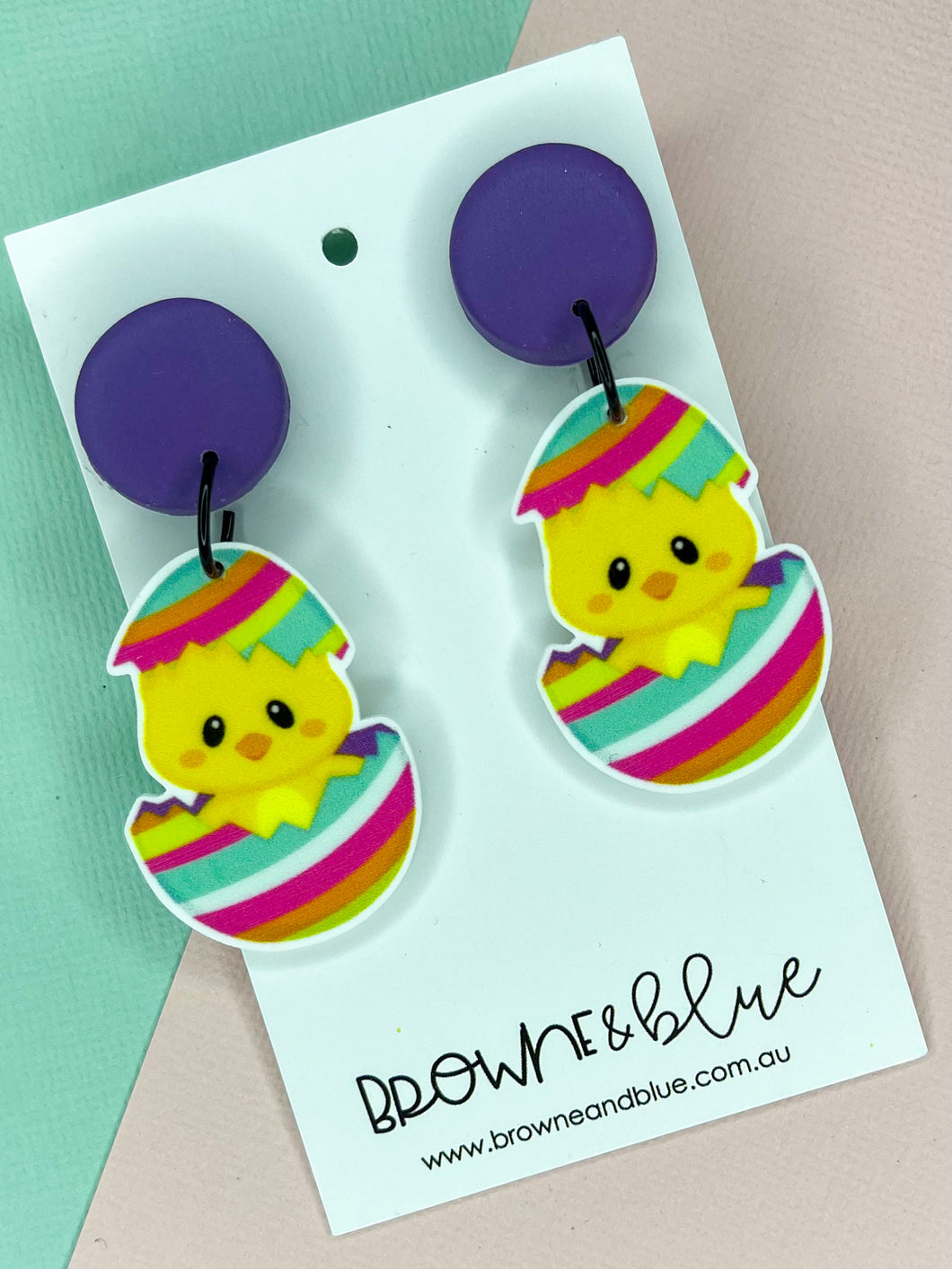 NEW EASTER Chick In Egg Dangles