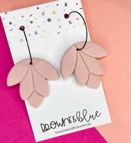 Dusty Pink Petal Hoops