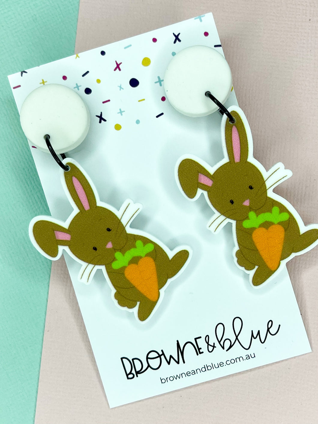 NEW EASTER Brown Bunny Dangles